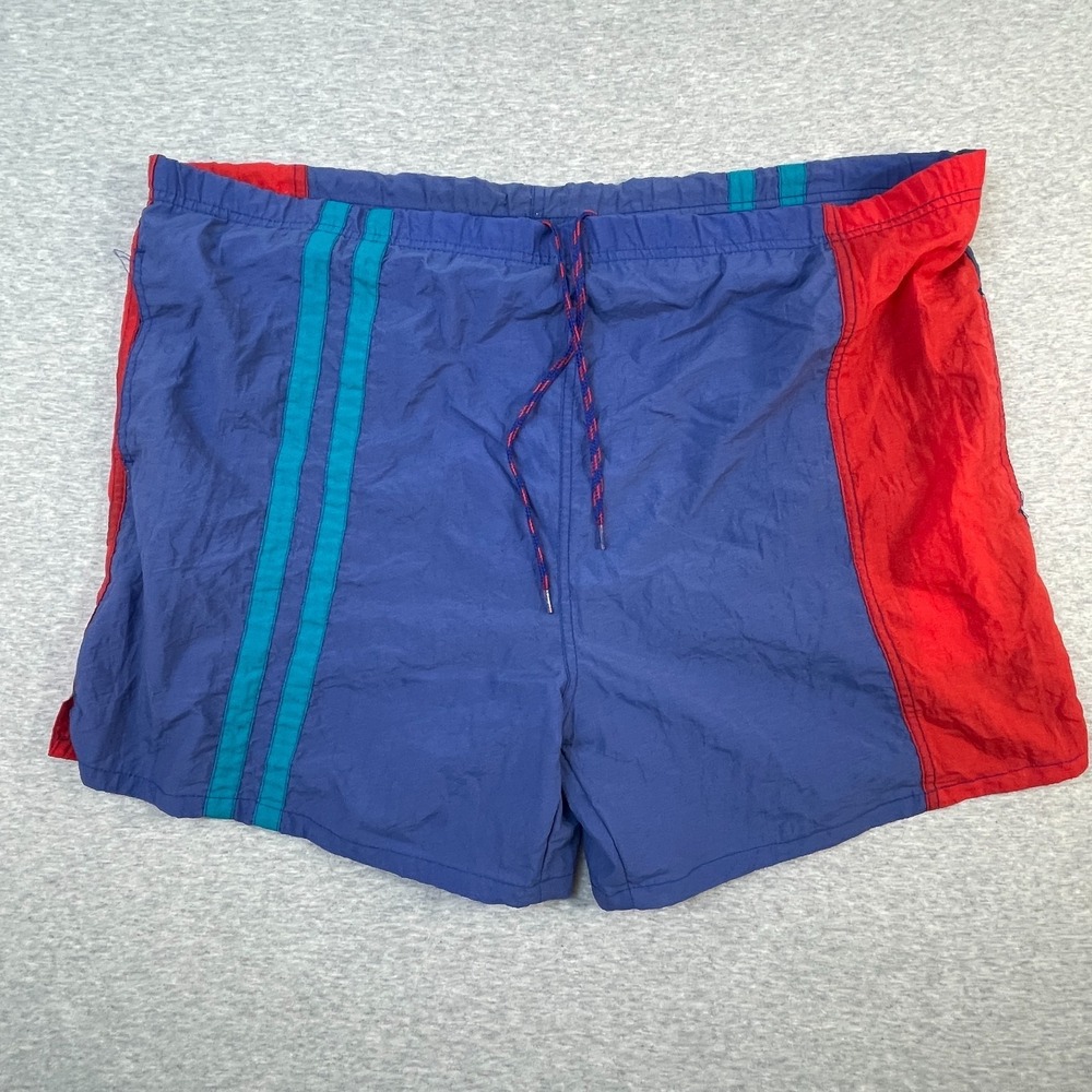 VTG 90s Surf Odyssey Colorblock Nylon Shorts Large L‎ Blown Elastic Stretched 44